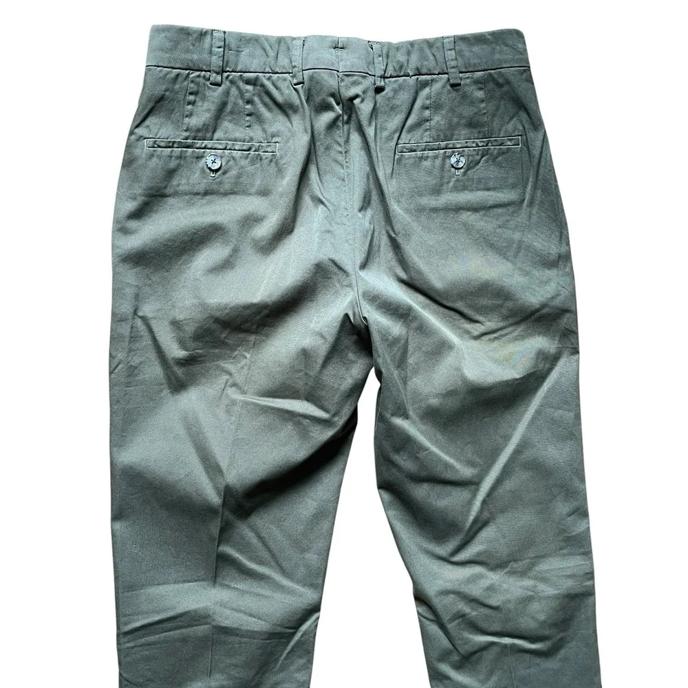 Suit Supply Porto Trousers Olive Green Cotton Size 30 X 34